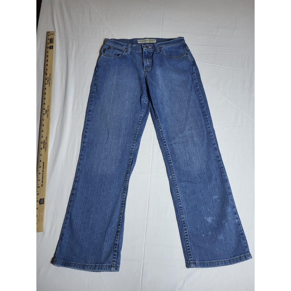 Cabelas Denim Jeans Womens 14W Short Blue Stretch Casual Bootcut